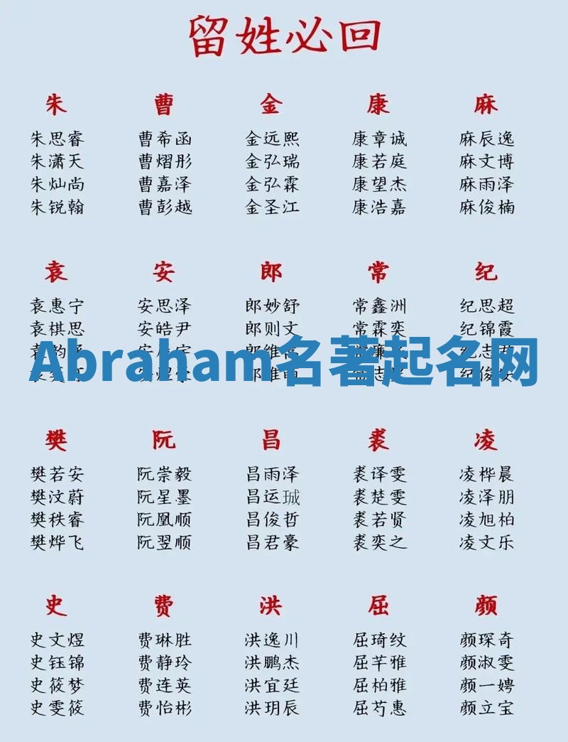 Abraham名著起名网 Abraham名著起名网