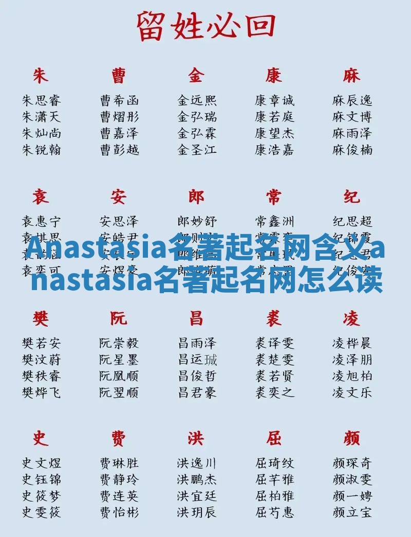 Anastasia名著起名网含义 anastasia名著起名网怎么读 Anastasia名著起名网含义 anastasia名著起名网怎么读