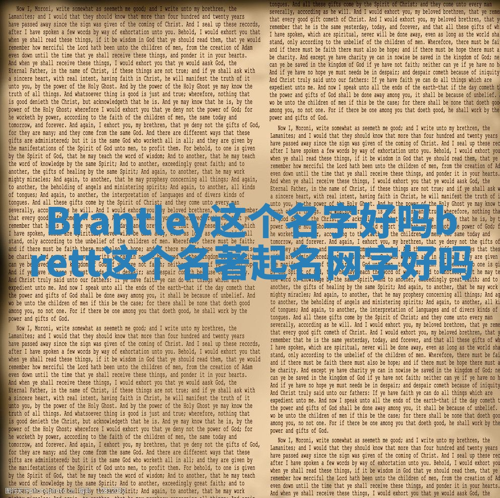 Brantley这个名字好吗 brett这个名著起名网字好吗