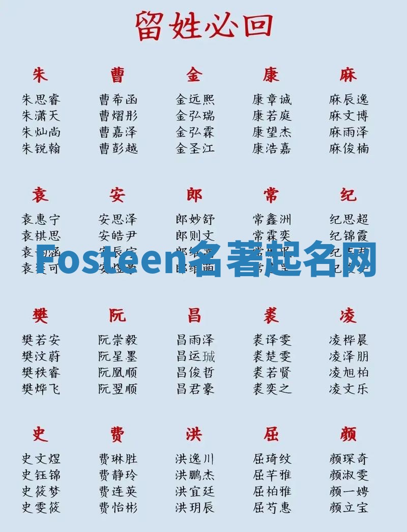 Fosteen名著起名网 Fosteen名著起名网