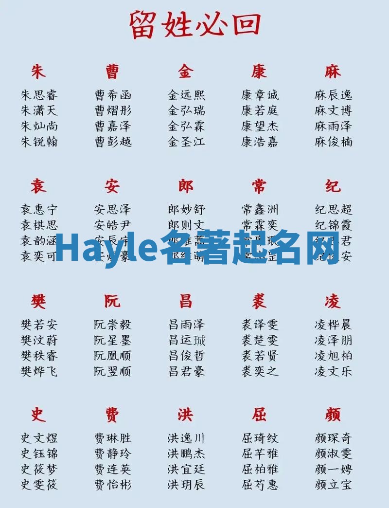 Hayle名著起名网