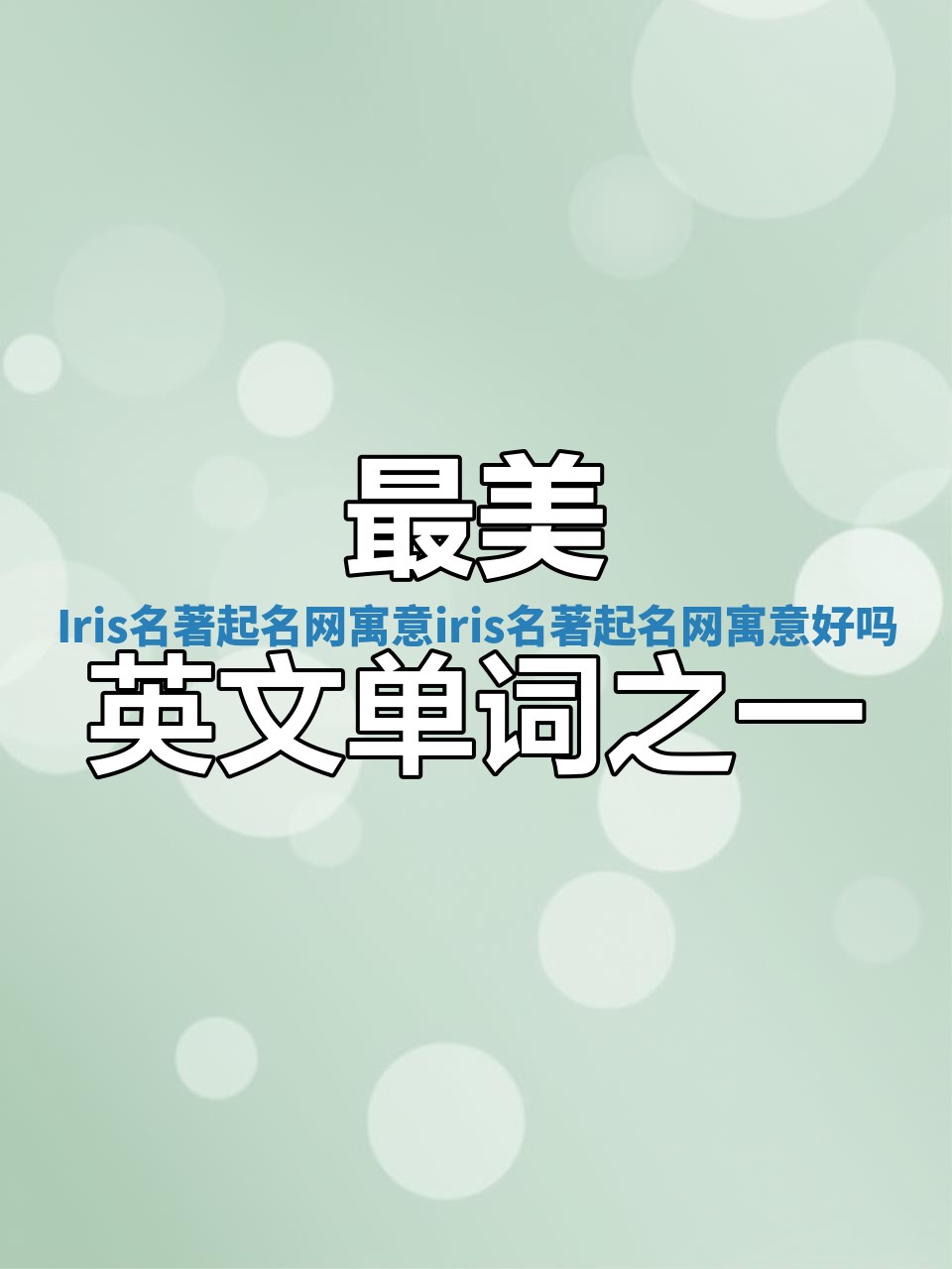 Iris名著起名网寓意 iris名著起名网寓意好吗