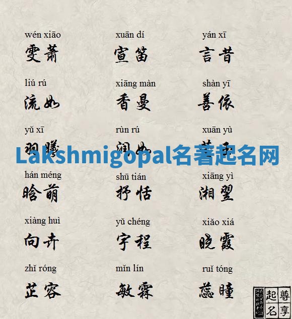 Lakshmigopal名著起名网