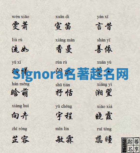 Signora名著起名网